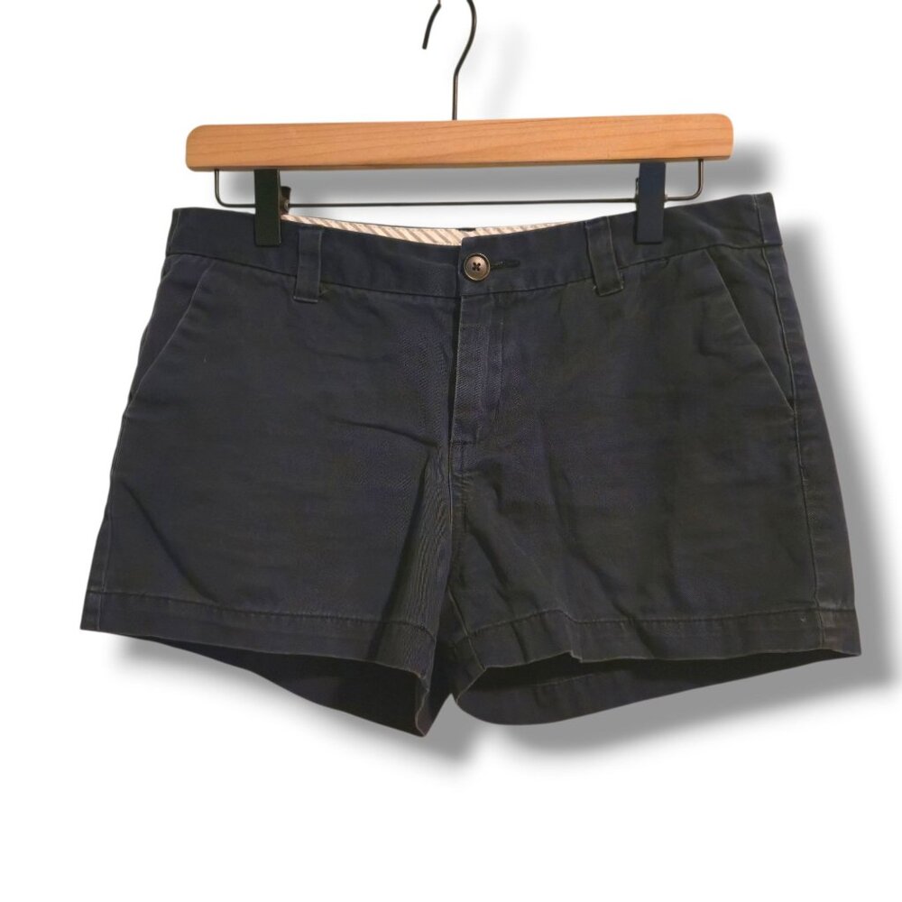 Merona shorts womens blue size 6 chino zipper button casual 100% Cotton